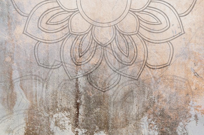 Fotobehang Bloemendetail op een achtergrond met decoratie