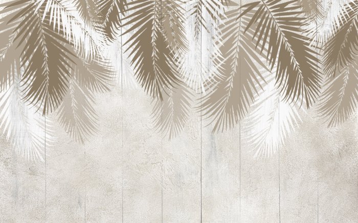 Fotobehang Monochrome palmbladeren