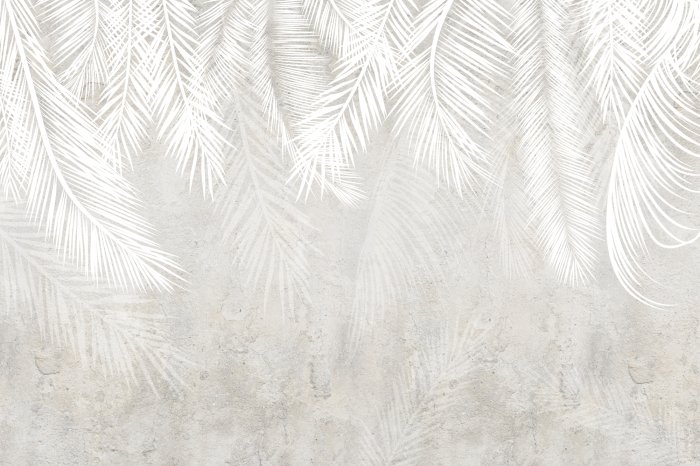 Fotobehang Witte palmbladeren