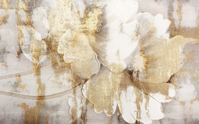 Fotobehang Witte bloemen industriële stijl