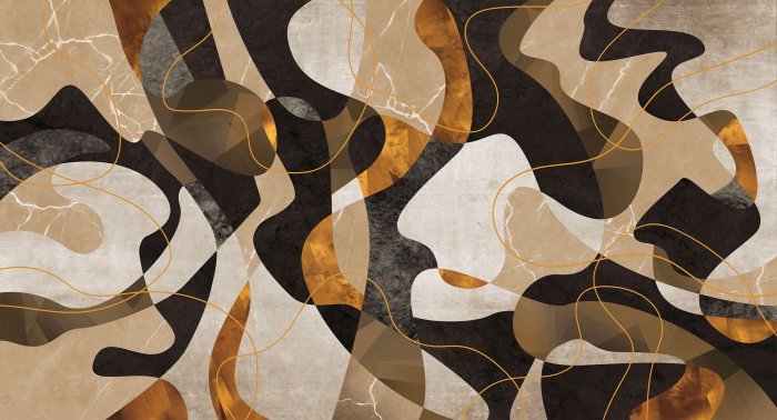 Fotobehang Abstracte golven op marmer