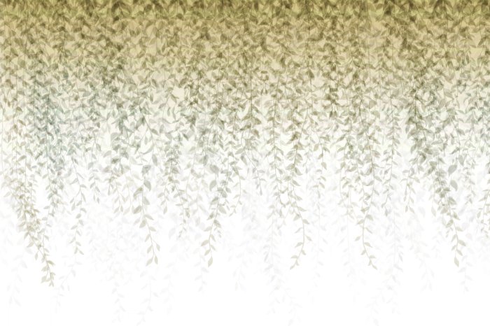 Fotobehang Bruine wijnranken en hangende bladeren