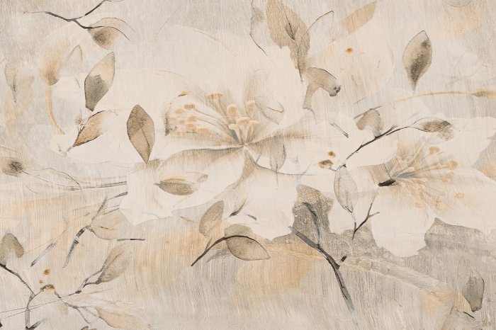 Fotobehang Een bloem in een beige kleurenpalet