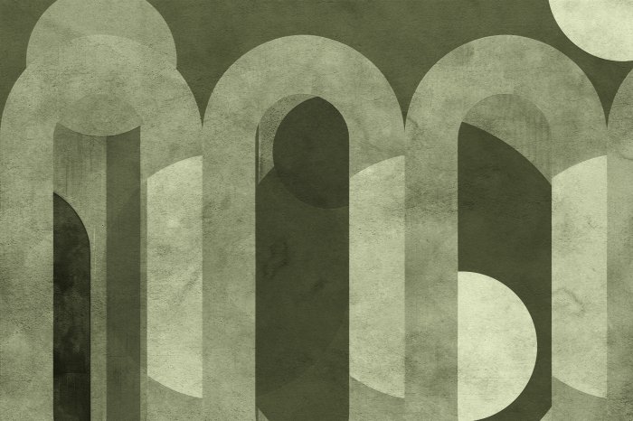 Fotobehang Bruine bogen met cirkels