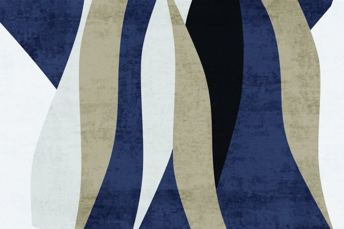 Fotobehang Beige en blauwe strepen in Scandinavische stijl