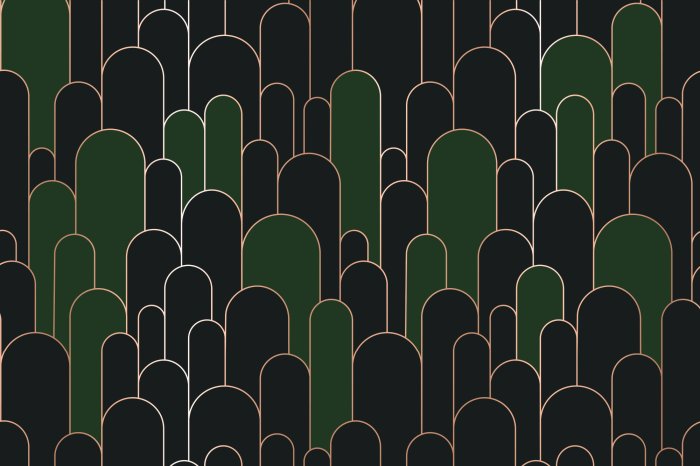 Fotobehang Grijsgroene bogen met gouden rand