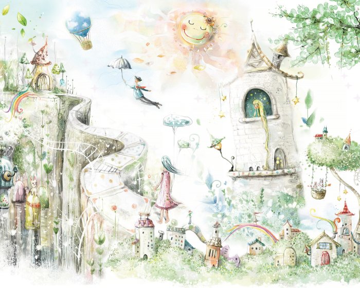 Fotobehang Een prinses opgesloten in een kasteeltoren