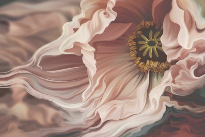 Fotobehang Een close-up van een roze tulp