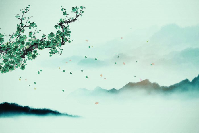 Fotobehang Aziatische kersenbloesemboom