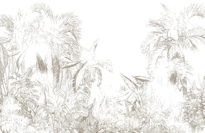 Fotobehang Artistiek landschap van een tropische jungle