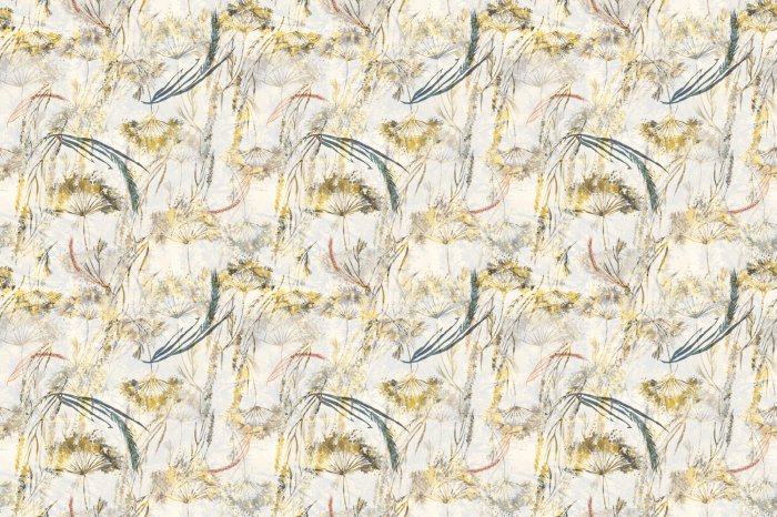 Fotobehang Aquarell-Wildblumen und Löwenzahn in einem natürlichen Pflanzenmotiv