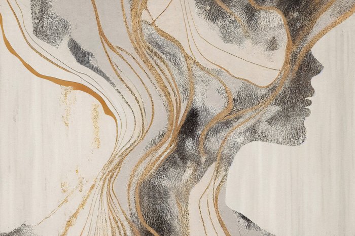 Fotobehang Abstract portret met gestructureerde achtergrond