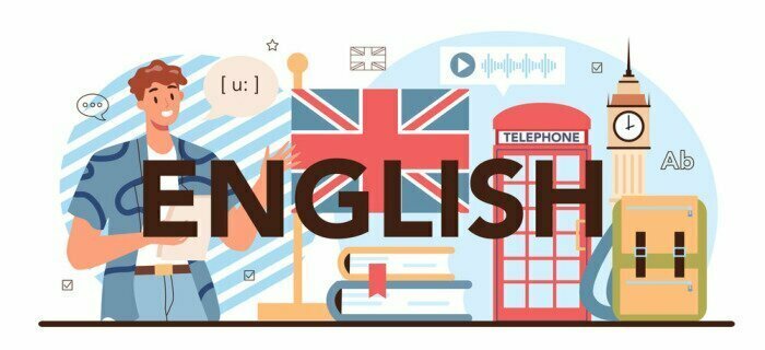 Fotobehang Illustratie van Londen voor een taalschool