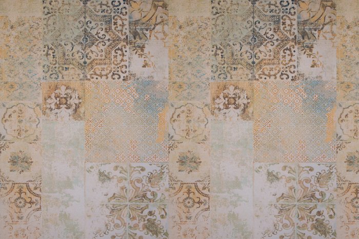 Fotobehang Ornamentaal patroon van vierkante tegels