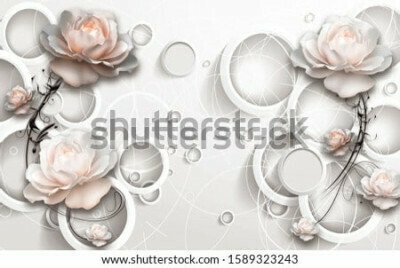 Fotobehang Computerbloemen op een abstracte achtergrond