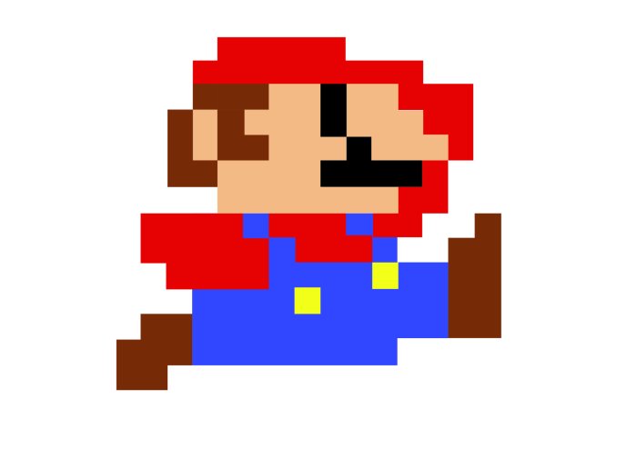 Fotobehang Mario-personage op een witte achtergrond