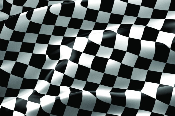 Fotobehang Zwart-witte finishvlag