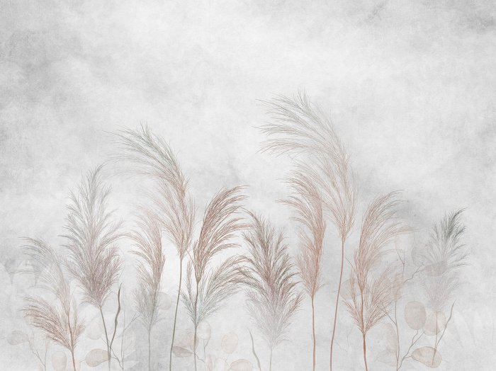 Fotobehang Eucalyptusgrassen en -bladeren