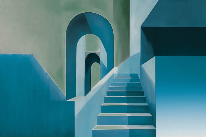 Fotobehang Geometrische trappen met een modern design