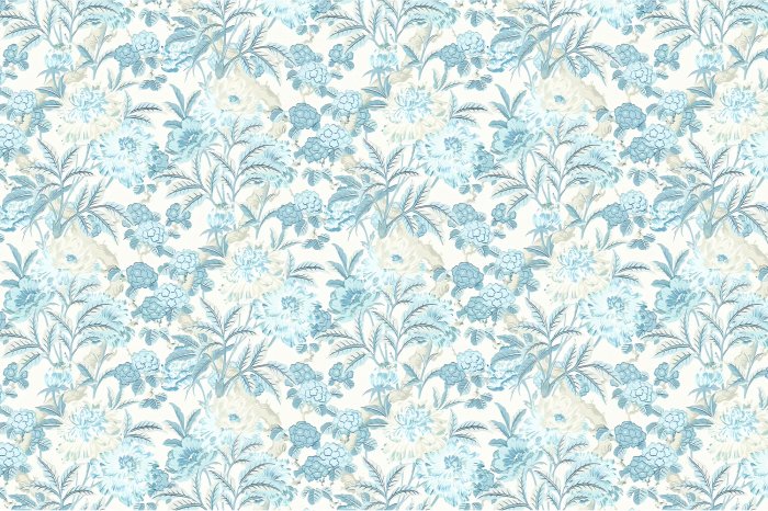 Fotobehang Een veldweide met blauwe wilde bloemen