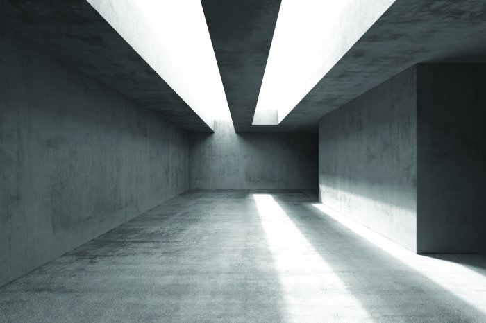 Fotobehang Geometrische ruimte van licht en schaduw