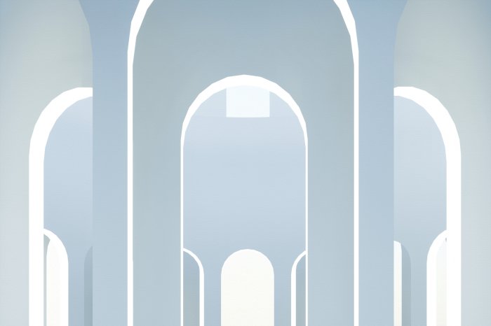 Fotobehang Abstracte compositie van bogen in grijstinten