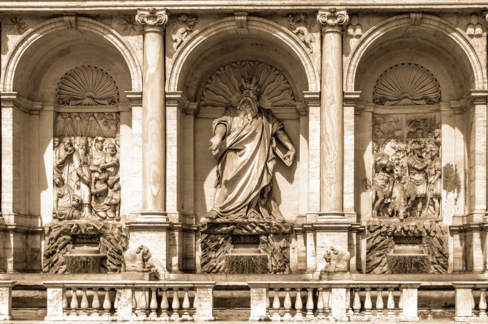 Fotobehang Architectuur met een fontein in Rome