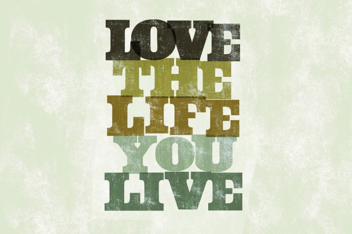 Fotobehang Een delicate inscriptie over de liefde voor het leven op beton