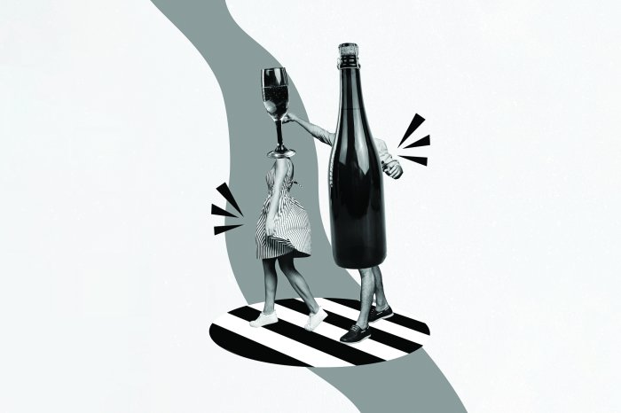 Fotobehang Grafische abstractie van een wijnglas