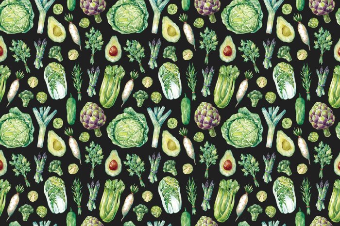 Fotobehang Een compositie van verse groenten op een donkere achtergrond