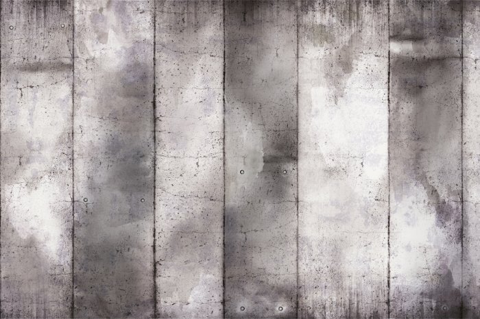 Fotobehang Een muur van grijze betonblokken