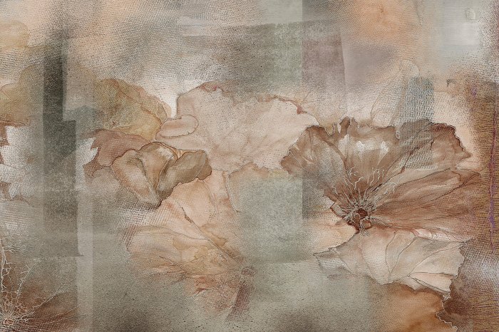 Fotobehang Subtiele bloemen op een gestructureerde achtergrond