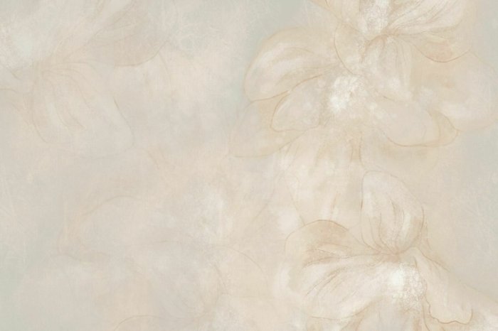 Fotobehang Delicate bloemblaadjes op een beige muur