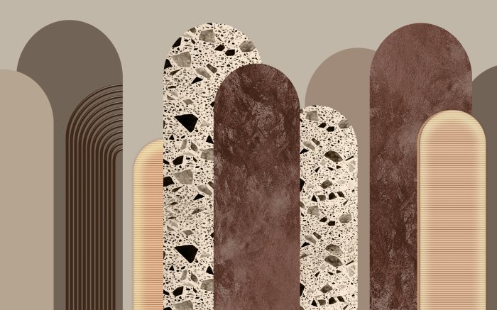 Fotobehang Verschillende texturen op bruine bogen