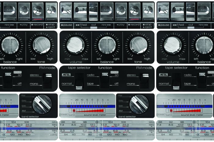 Fotobehang Retro muziekversterker in vintage stijl