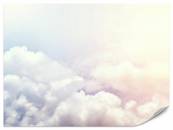 Fotobehang Blauer und rosa Himmel