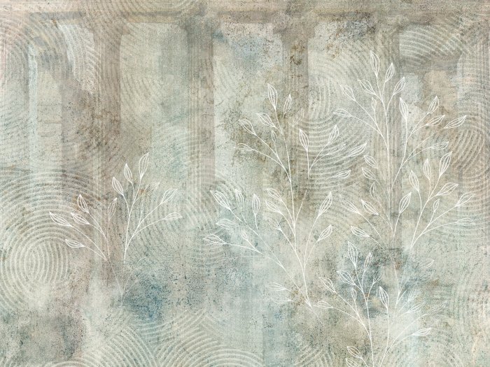 Fotobehang Textuur met een botanisch patroon