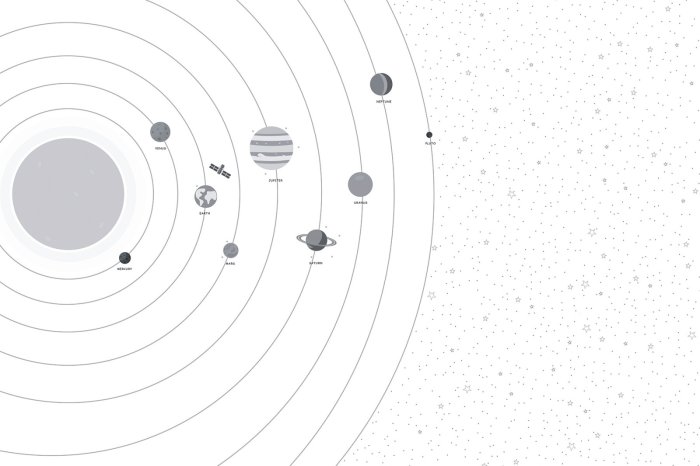 Fotobehang Planeten en sterren in het zonnestelsel ruimtethema