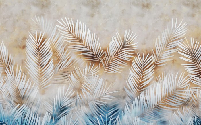 Fotobehang Palmbladeren met een zacht patroon