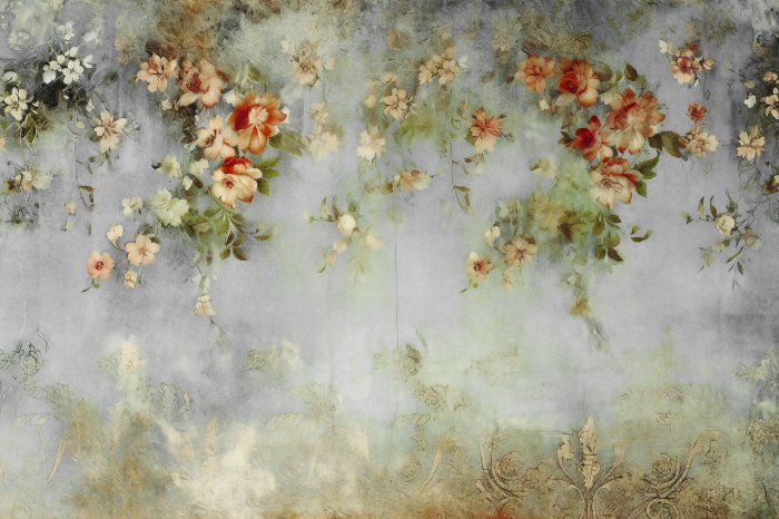 Fotobehang Scandinavisch bloemenpatroon