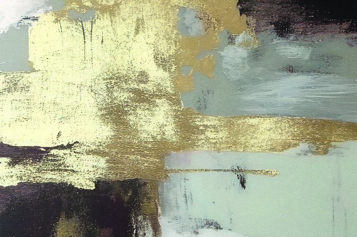 Fotobehang Betonnen textuur versierd met gouden details