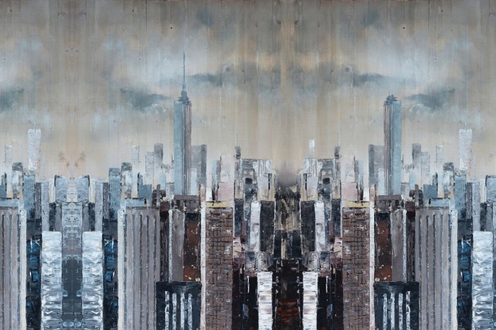 Fotobehang Artistieke imitatie van het Amerikaanse stedelijke landschap