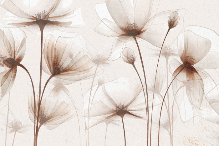 Fotobehang Elegant patroon met wilde bloemen