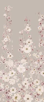 Sticker Roze en witte bloemen op een lichte achtergrond