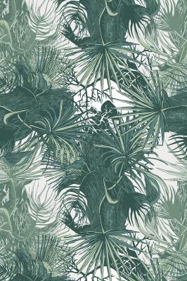 Sticker Dichte tropische vegetatie in groentinten