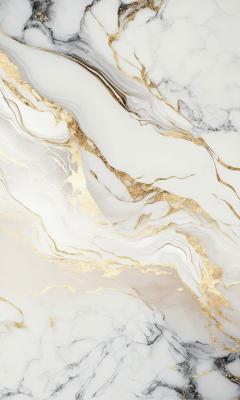 Sticker Witte marmertextuur met gouden aders