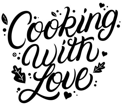 Sticker Gestileerde tekst Cooking With Love