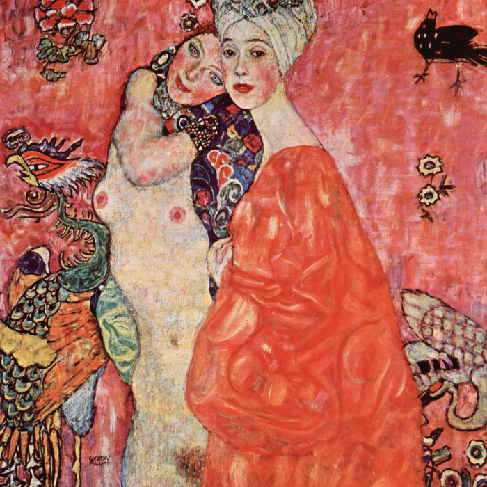 Canvas Rode emoties in abstracte vorm