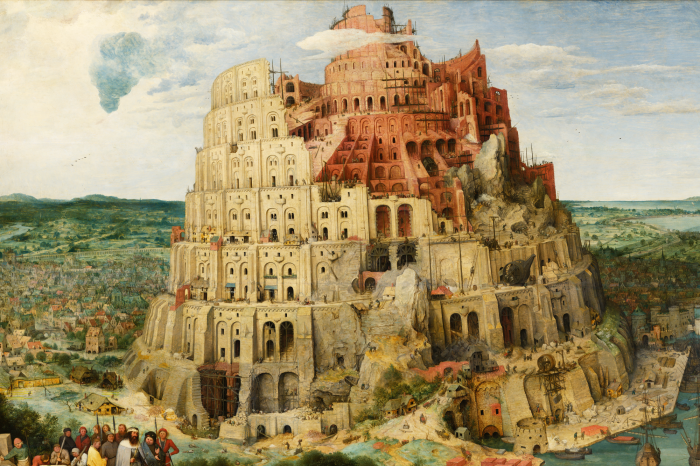 Canvas Geschilderde toren van Babel