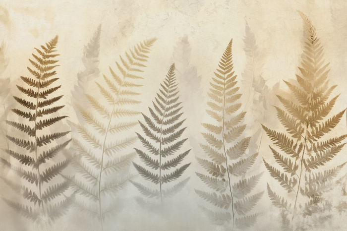 Canvas Varenbladeren in de mist tegen een lichte achtergrond